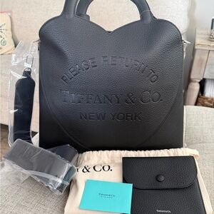 Tiffany & Co. Return to Tiffany Large Black Heart Tote with Pouch (Brand New)